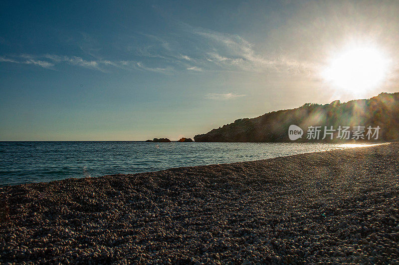 地中海的海滩。“Drobni Pijesak”海滩景观